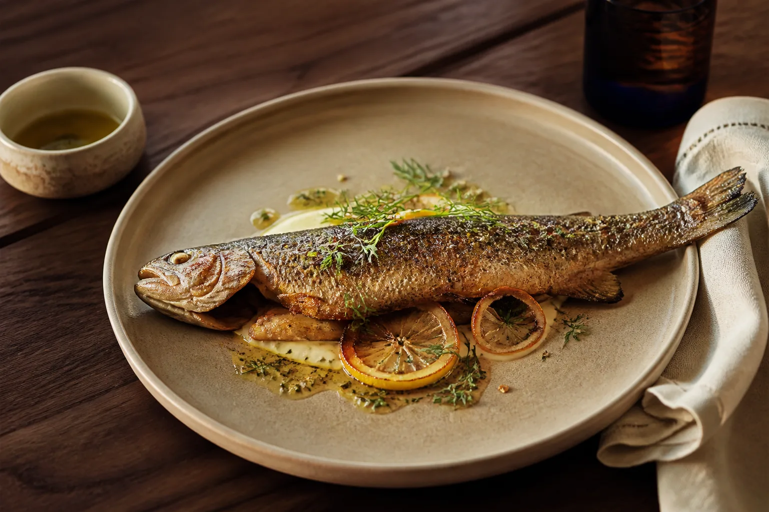Fire-roasted trout with desert citrus